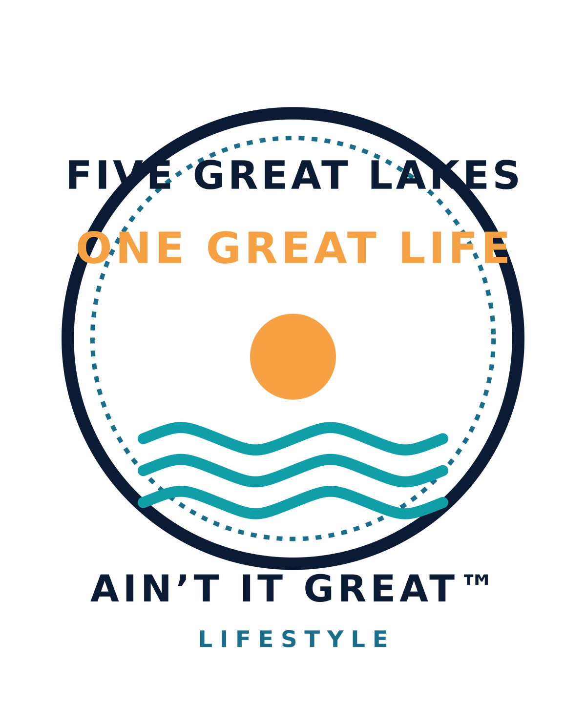 Five Great Lakes, One Great Life Crewneck artwork